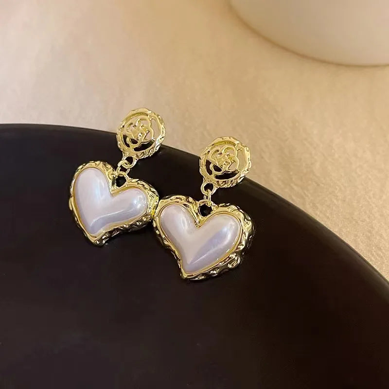 Heart Pearl Earrings