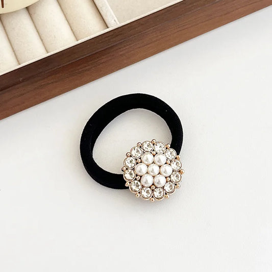 Pearls Rhinestones Hair Tie
