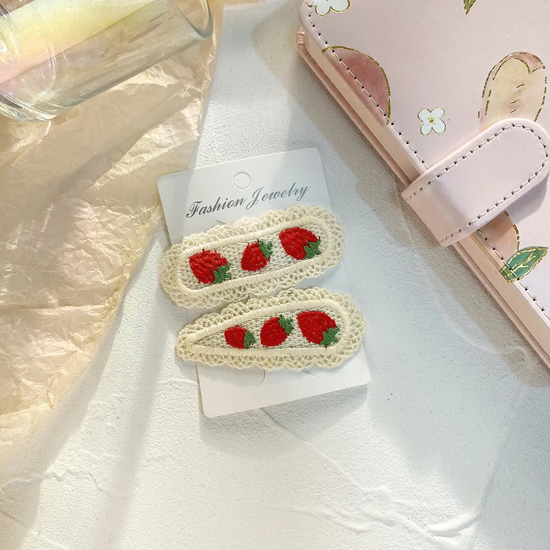 Strawberry Knitted Hairpins