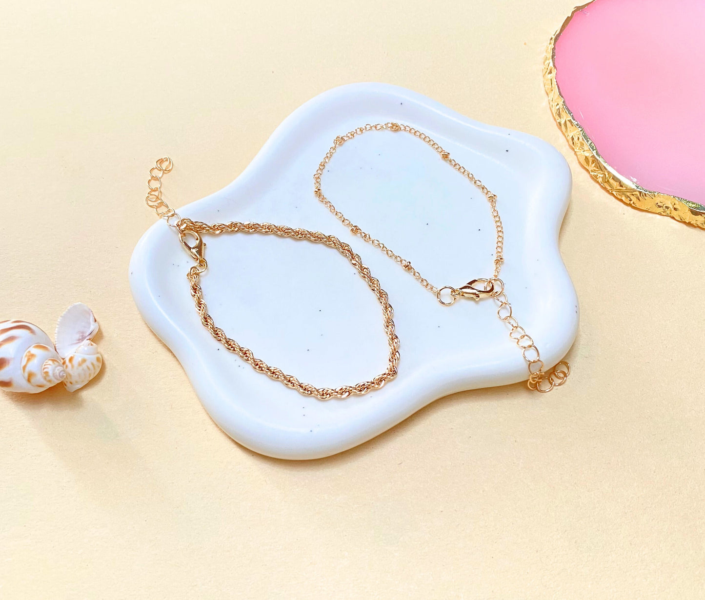 Spiral Golden Bracelets Set