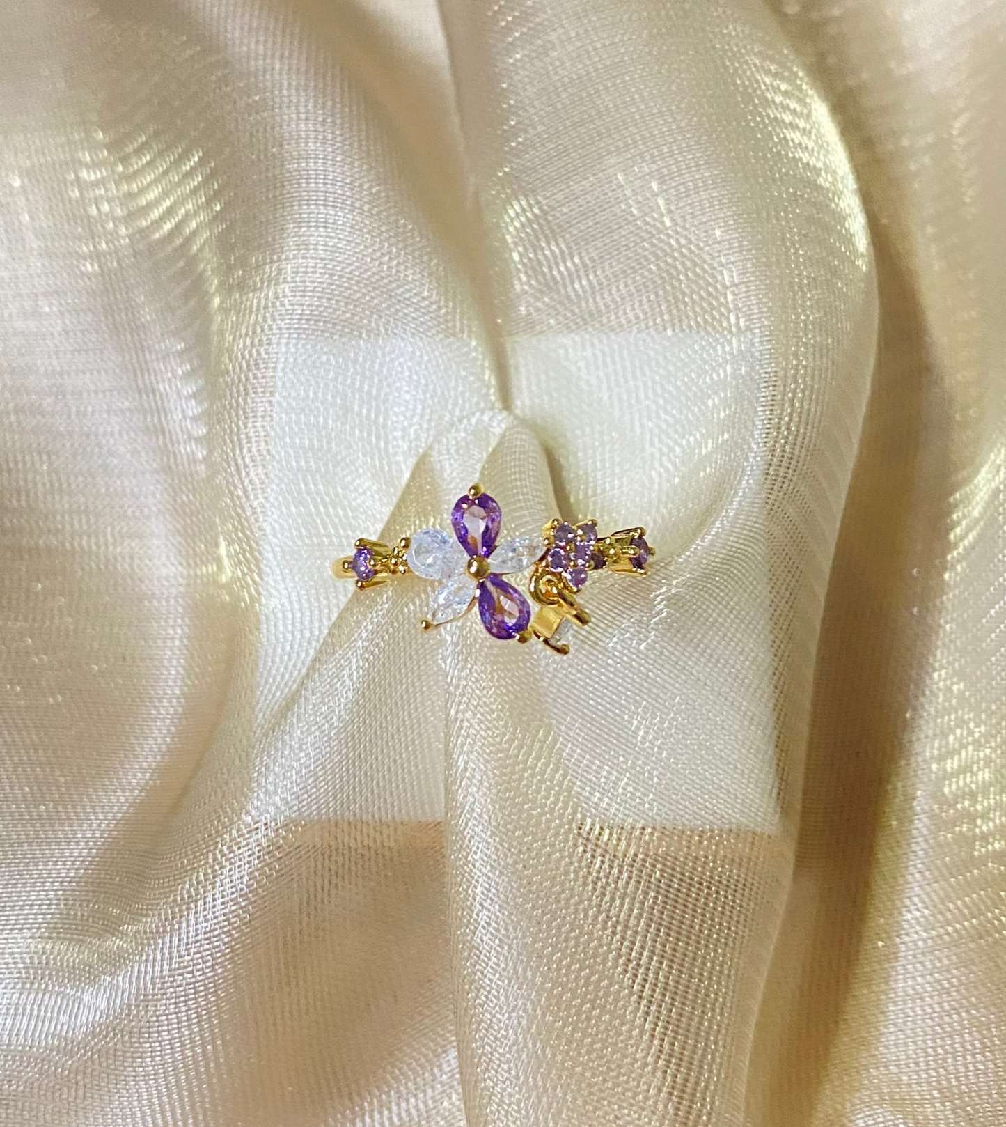 Hanging Crystal Open Ring