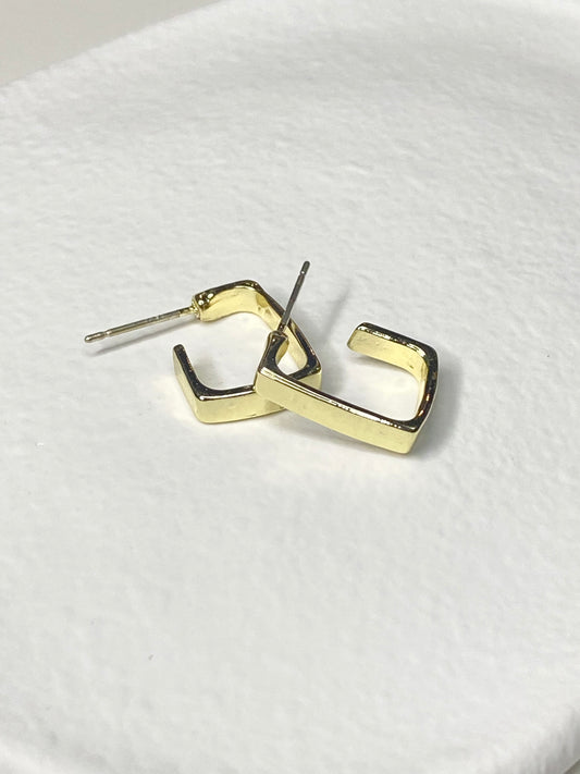 Gold Square Earrings