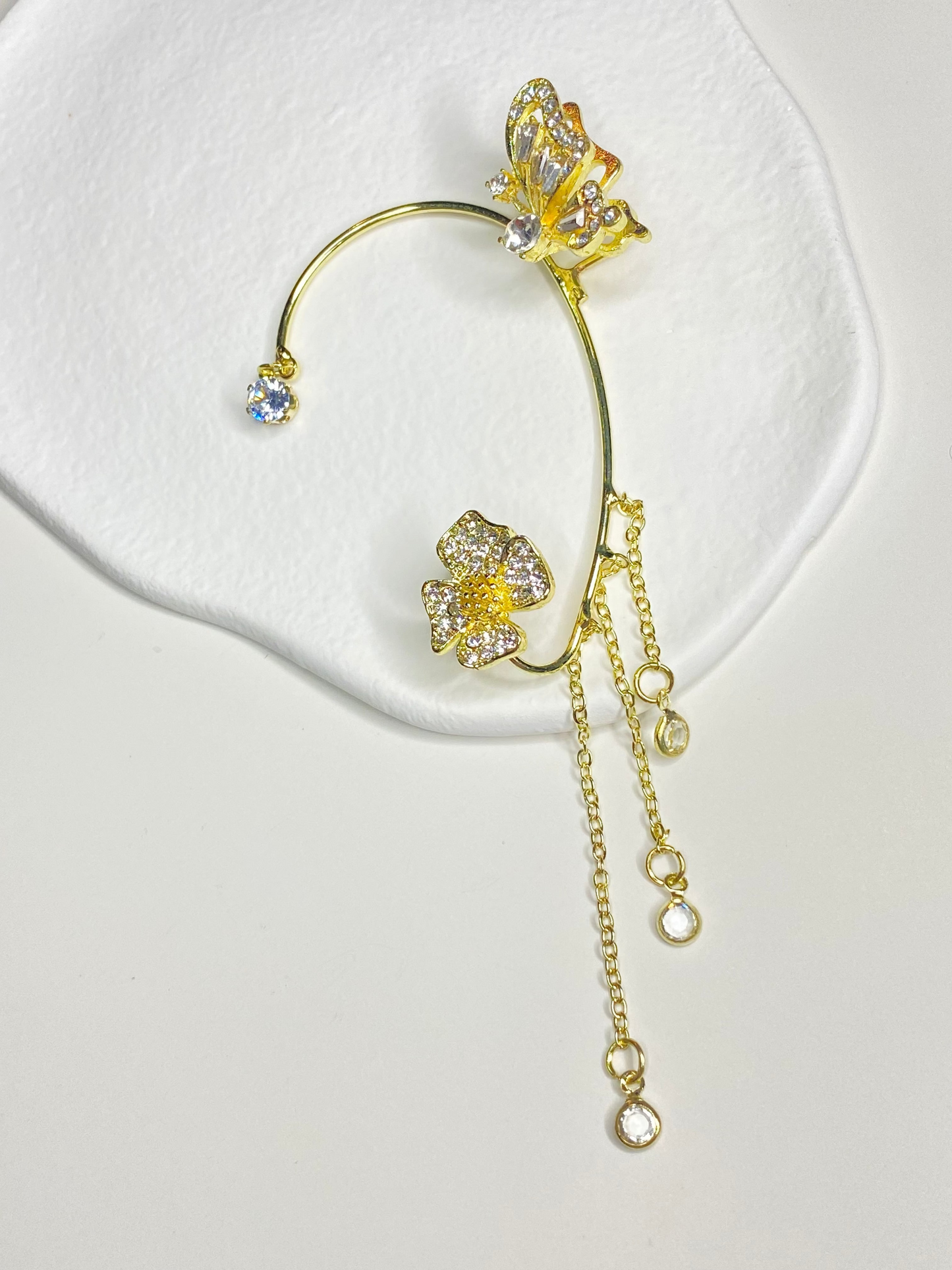 Rose Butterfly Earcuff (Right Ear)