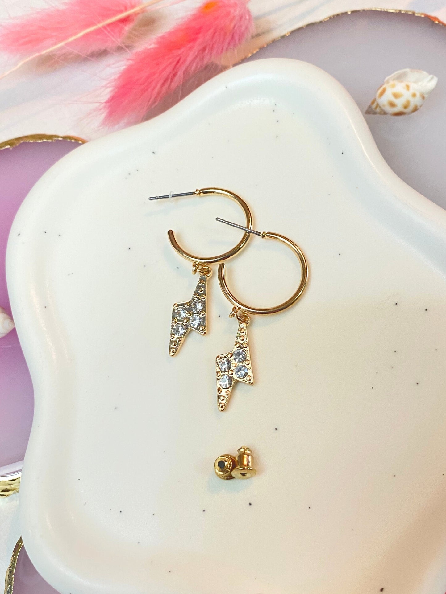 Lightning Hoop Earrings