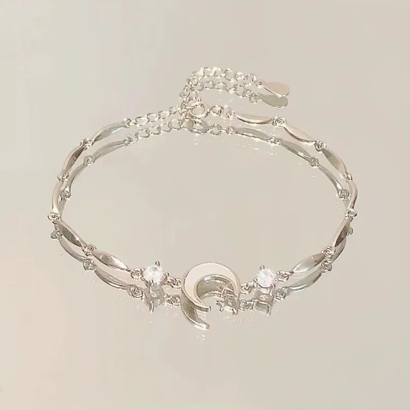 White Half Moon Bracelet