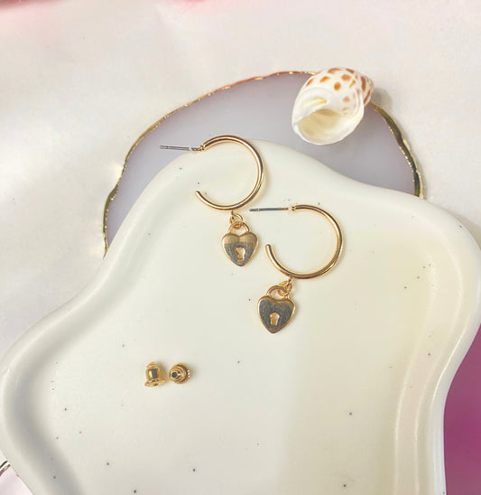Heart Lock Earrings