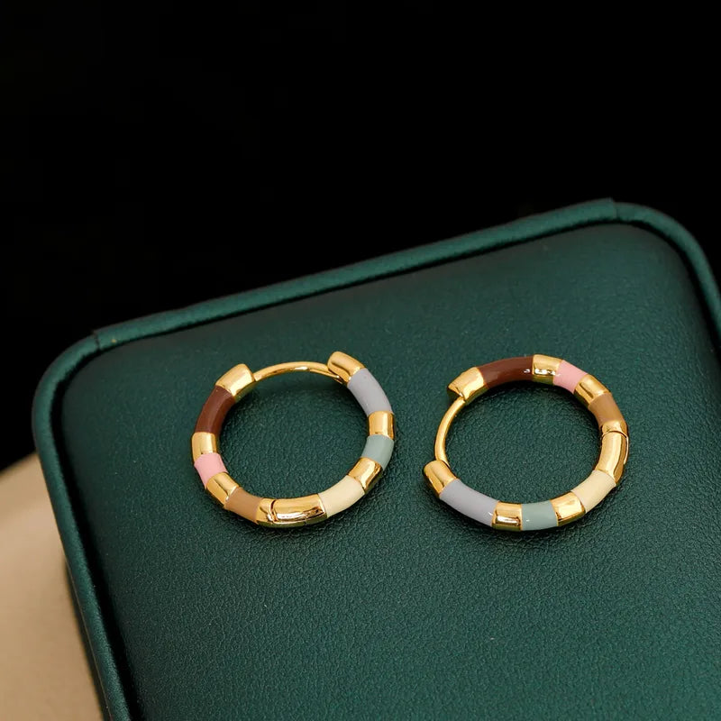 Pastel Rainbow Hoop Earrings