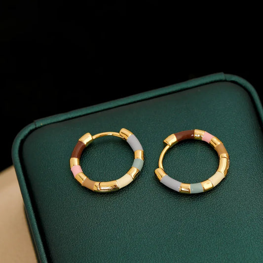 Pastel Rainbow Hoop Earrings