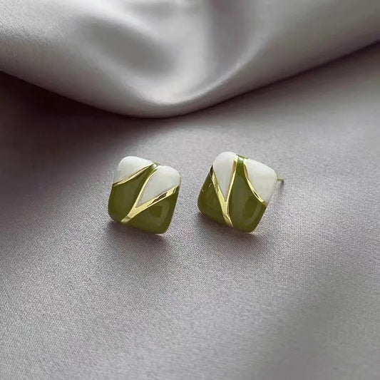 Olive Painting Ear-Studs