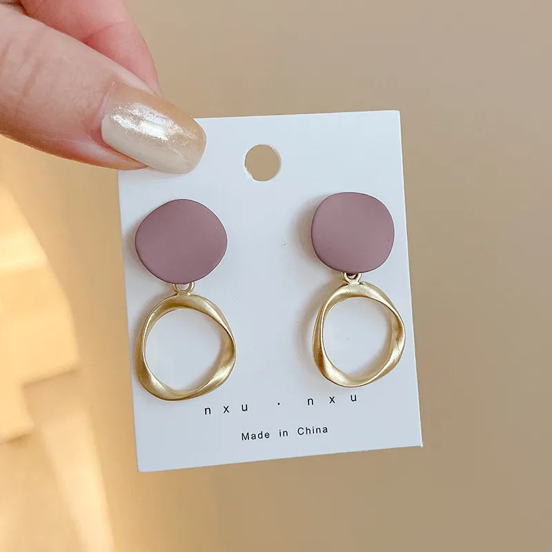 Wafer Spiral-Gold Earrings