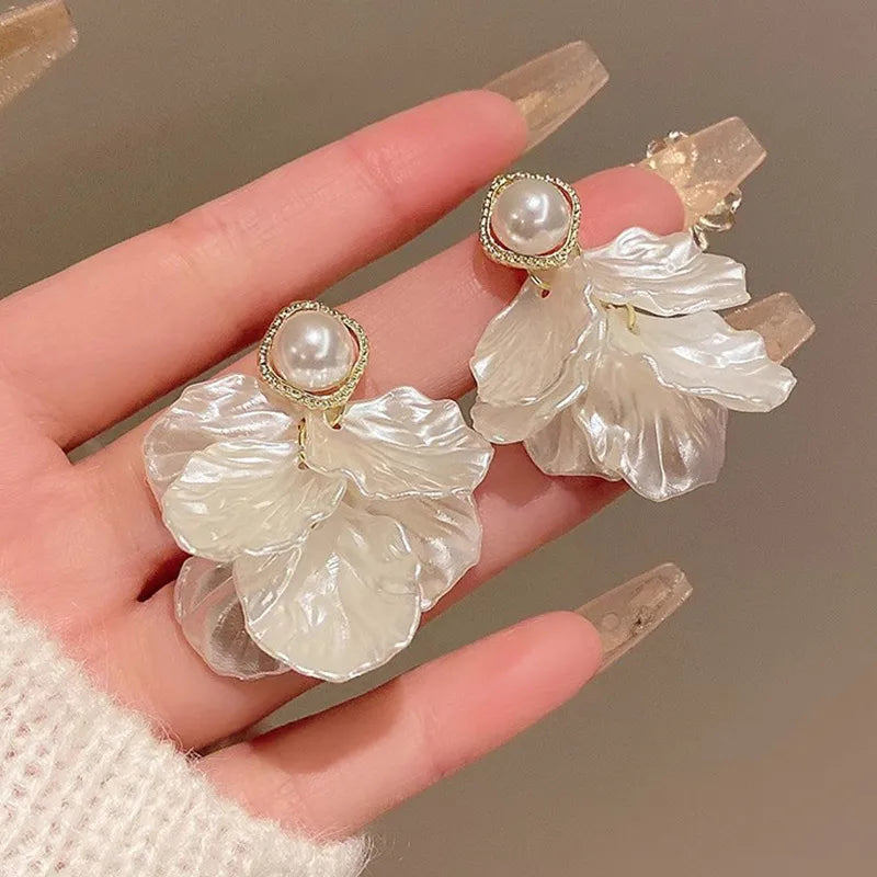 White Leaf Earring
