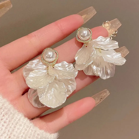 White Leaf Earring