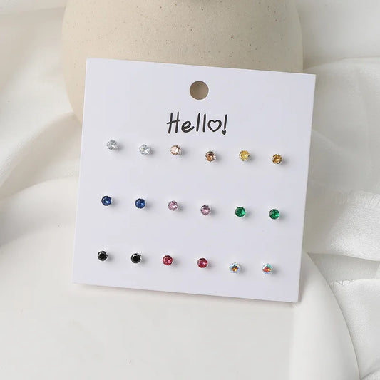 Rainbow Crystal Ear-studs