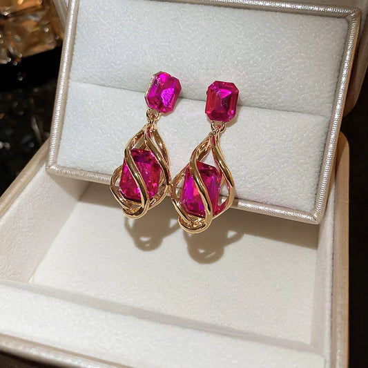 Fancy Big Crystal Earrings