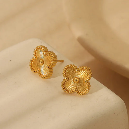 Gold Flower Ear-stud