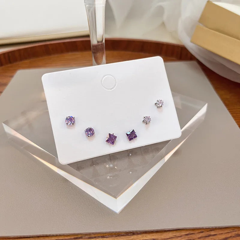 Purple Diamond Ear-Studs