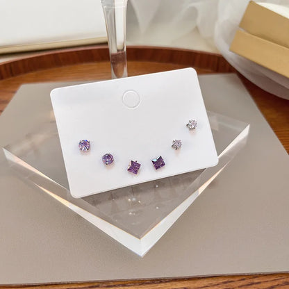 Purple Diamond Ear-Studs