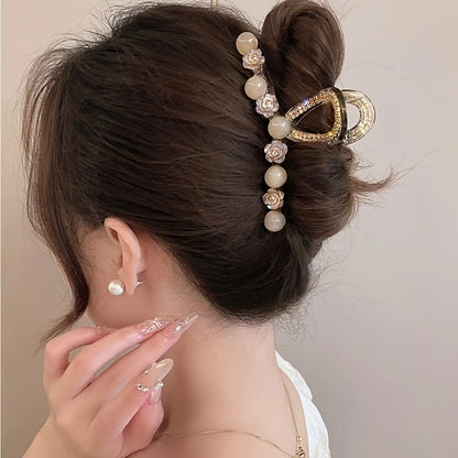 Rose Round Bead Hair Clip
