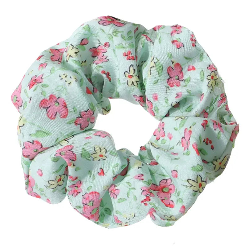 Printed Floral Scrunchies