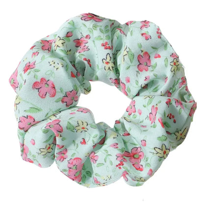 Printed Floral Scrunchies