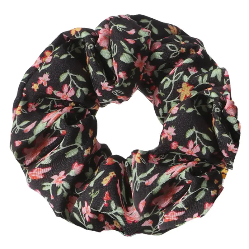 Printed Floral Scrunchies