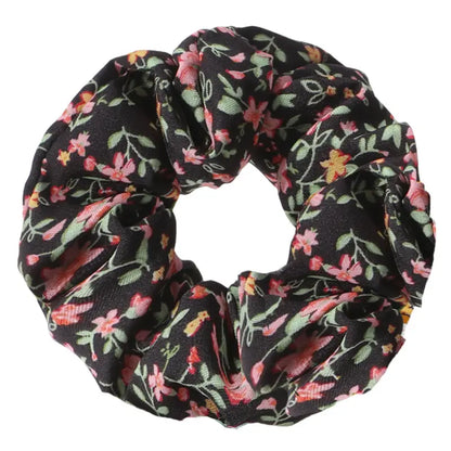 Printed Floral Scrunchies