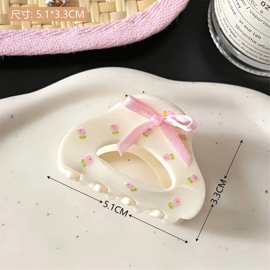 Pink Flowers Hair Clip