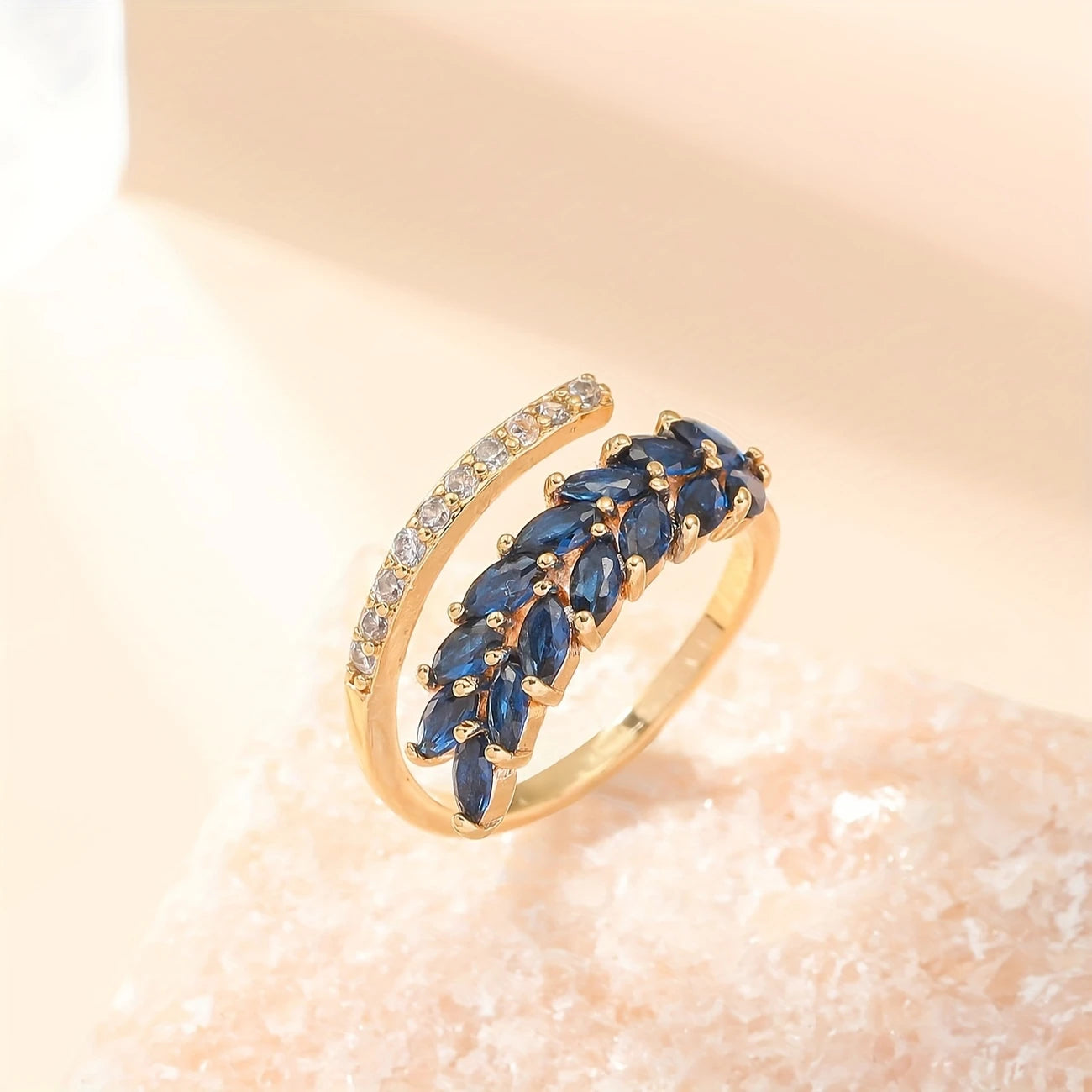 Blue Leaves Ring