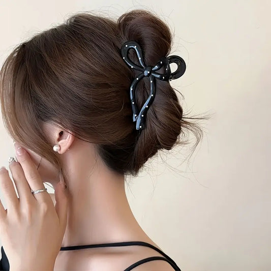 Polka Dot Bow Hair Clip