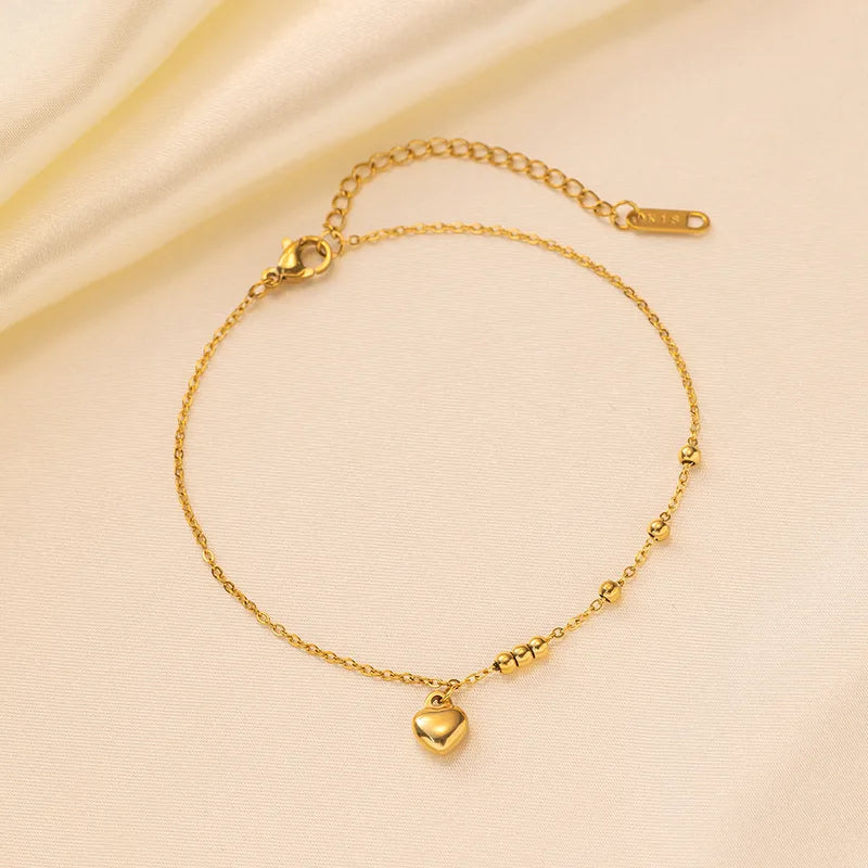 Golden Heart Anklet