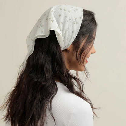 Green Flowers Bandana Headscarf