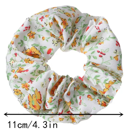 Printed Floral Scrunchies