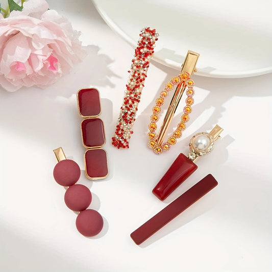 Red Glint Hairpins