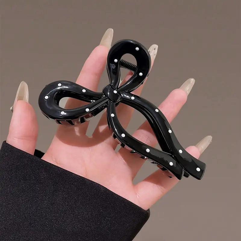 Polka Dot Bow Hair Clip
