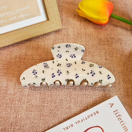 Blueberry Floral Hair Claw
