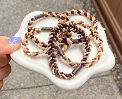 Coffee Braided Hair Ties