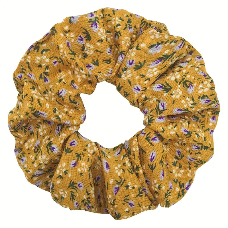 Chiffon Floral Scrunchies
