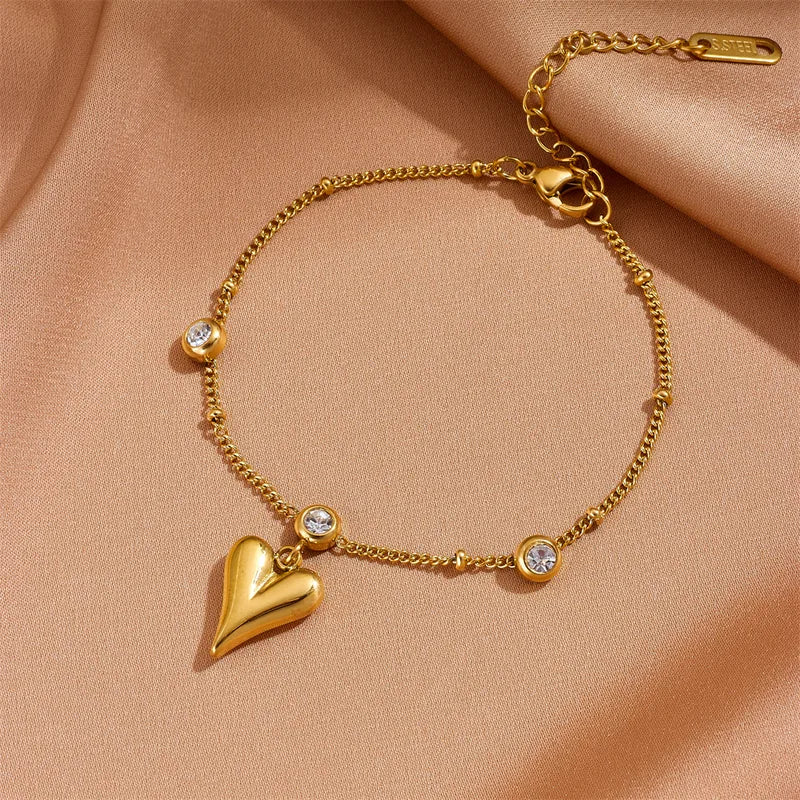Golden Heart Anklet
