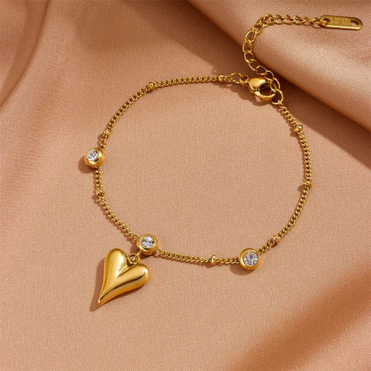 Golden Heart Anklet