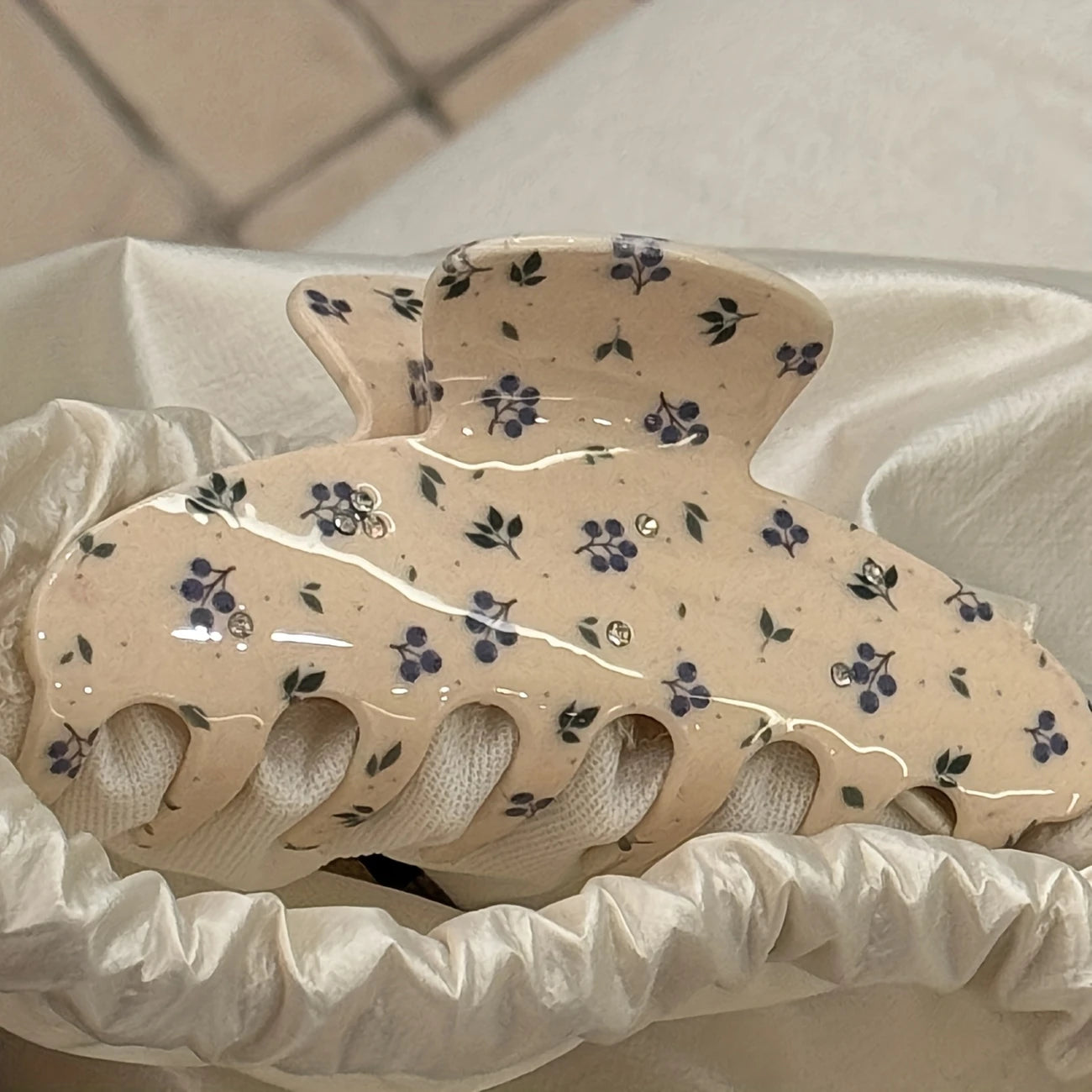 Blueberry Floral Hair Claw