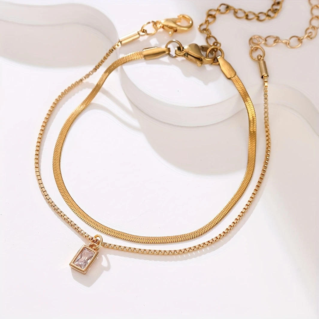 Golden Square Bracelets