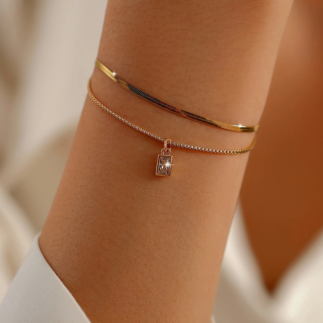 Golden Square Bracelets