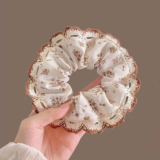 Brown Lace Soft Scrunchie