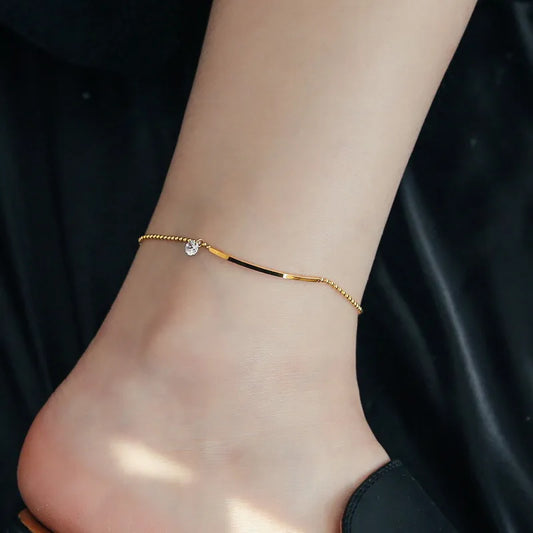 Curved Golden Anklet