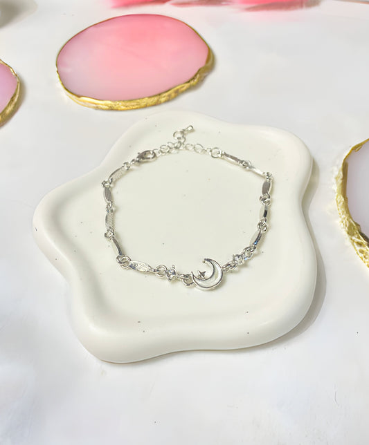 White Half Moon Bracelet