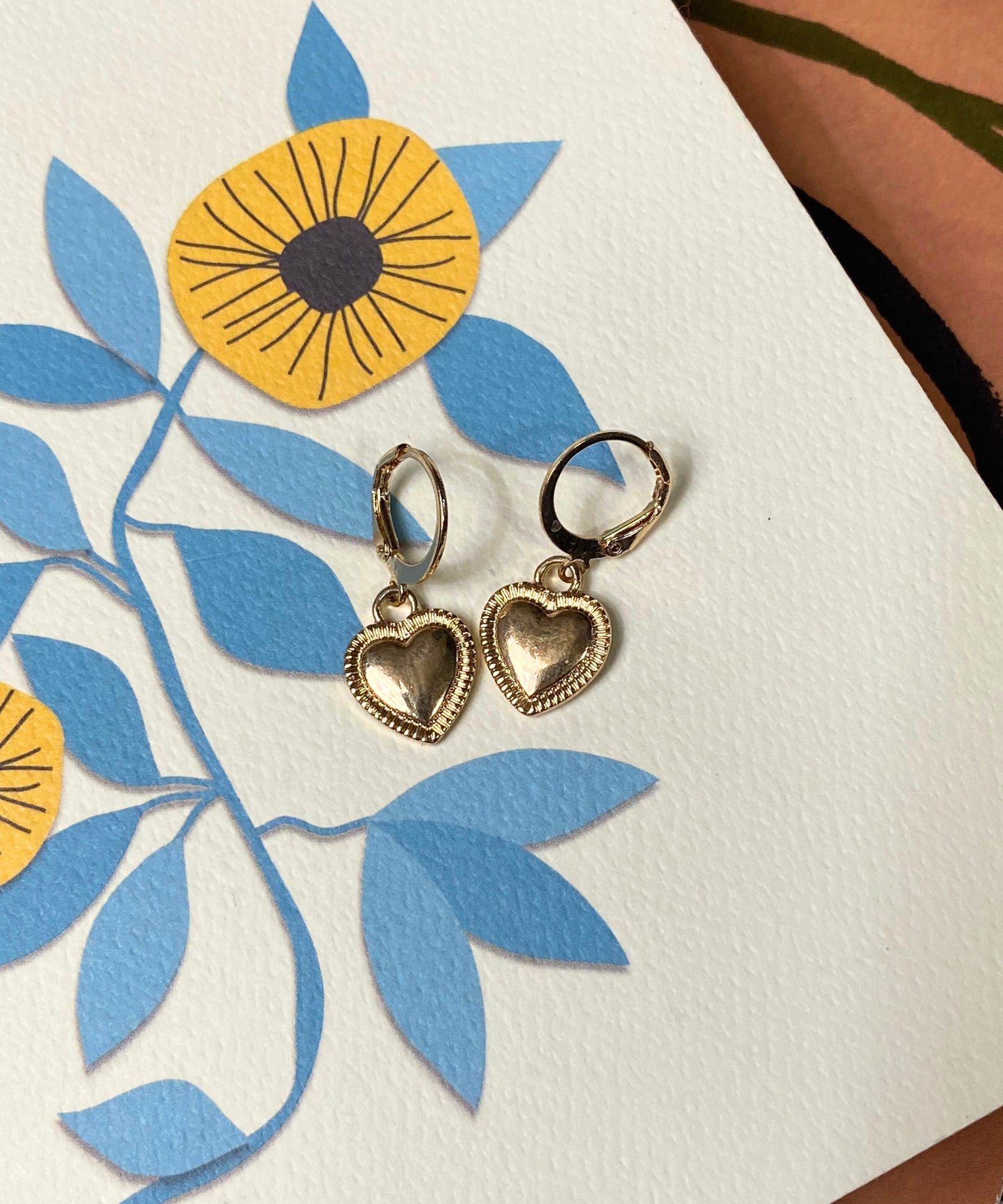 Gold Heart Earrings