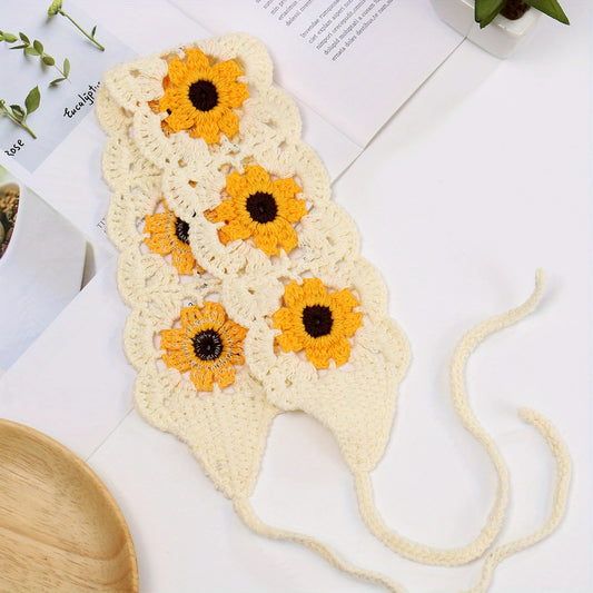 Daisy White Crochet Hairband