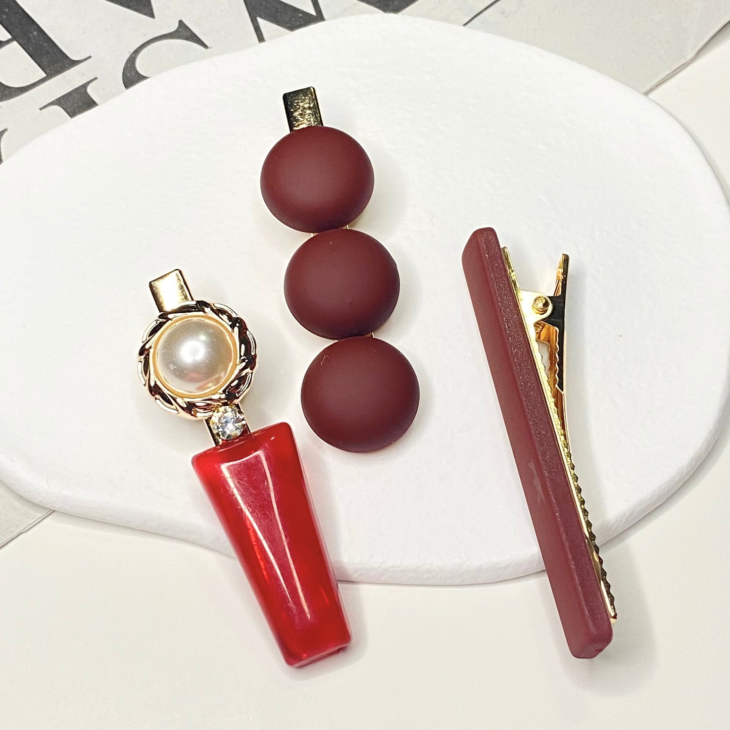 Red Glint Hairpins