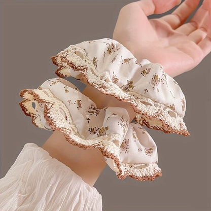Brown Lace Soft Scrunchie