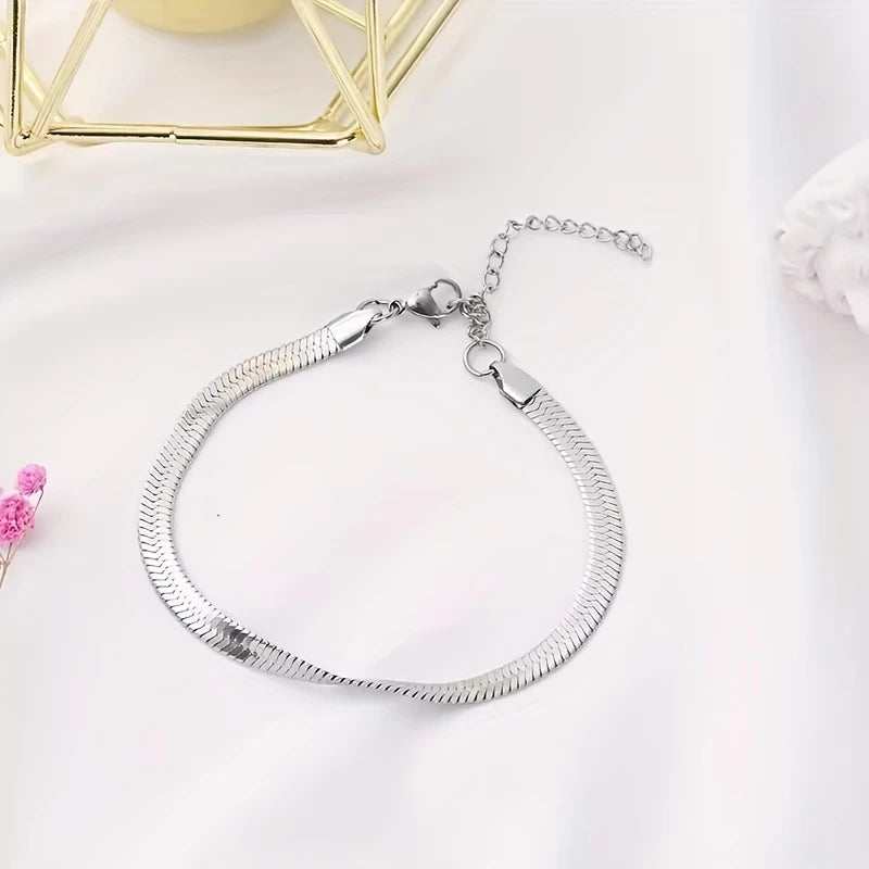Silver Flat Anklet